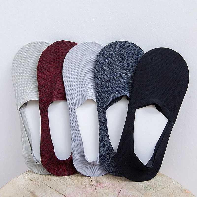 Summer Men Womens Mesh Invisible Socks Slippers No Show Thin Invisible Ice Silk Short Socks Ankle Breathable Boat Socks Y240906