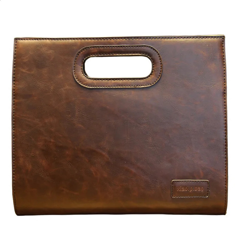 Mens notebook bag mens handbag y briefcase folder womens leather document 240906