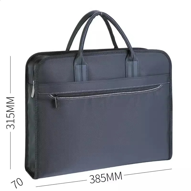 Oxford cloth file bag handheld business personnel storage large capacity zipper waterproof conference customized briefcase 240906