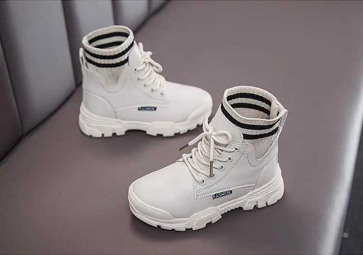 Children Casual Shoes Autumn Winter Snow Boots Boys Shoes Fashion Leather Soft Antislip Girls Boots 27-38 Sport Running Shoes M240906