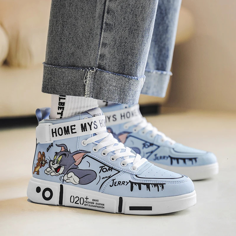 Mens Sneakers High-Top Casual Canvas Couple Cute Skate For Girl Free Shipping Design Womens Skateboard Shoes