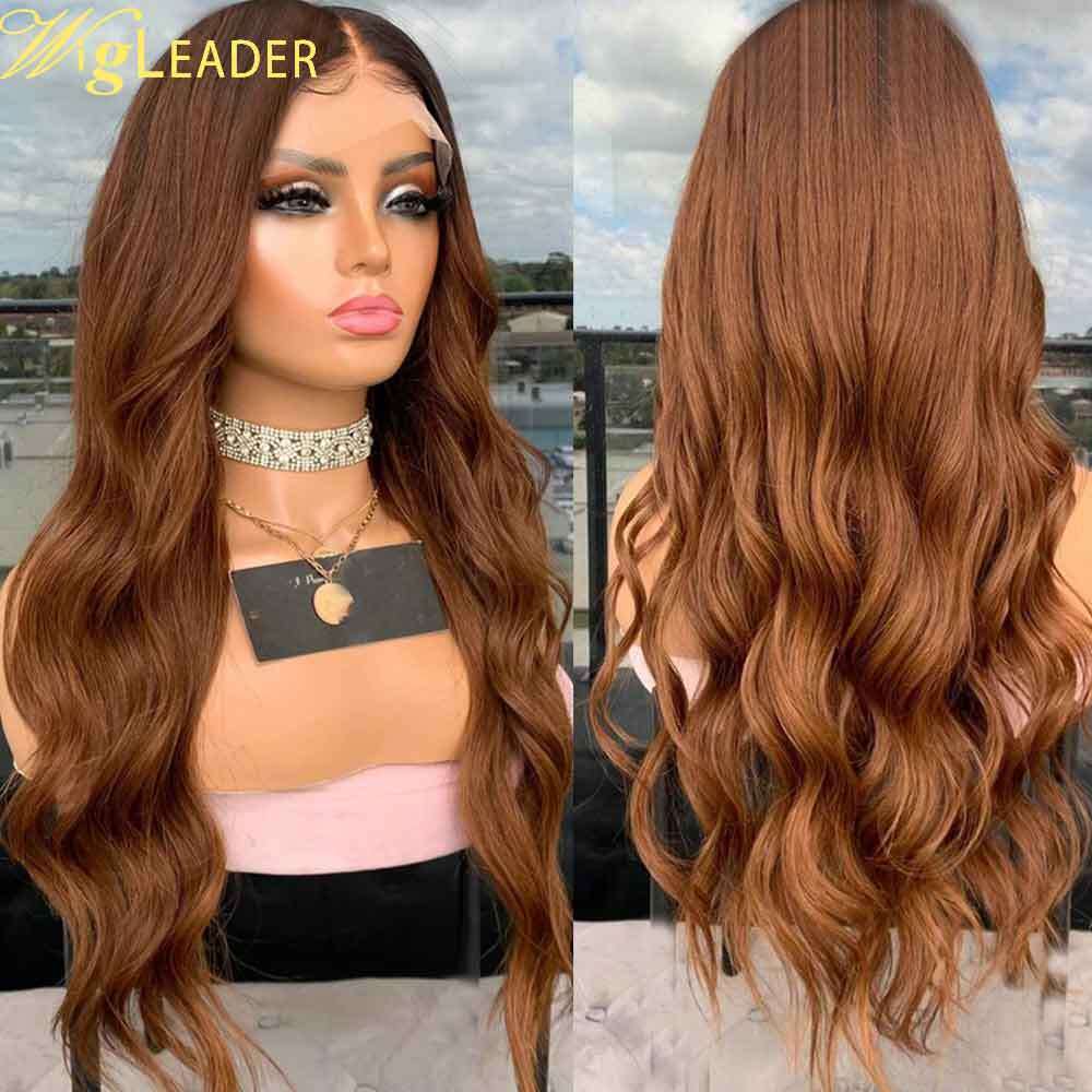 32'' Heat Resistant #27 Synthetic Fatura 13X6 Ash Brown Middle Part Hair Fibers Wavy Lace Front Wigs
