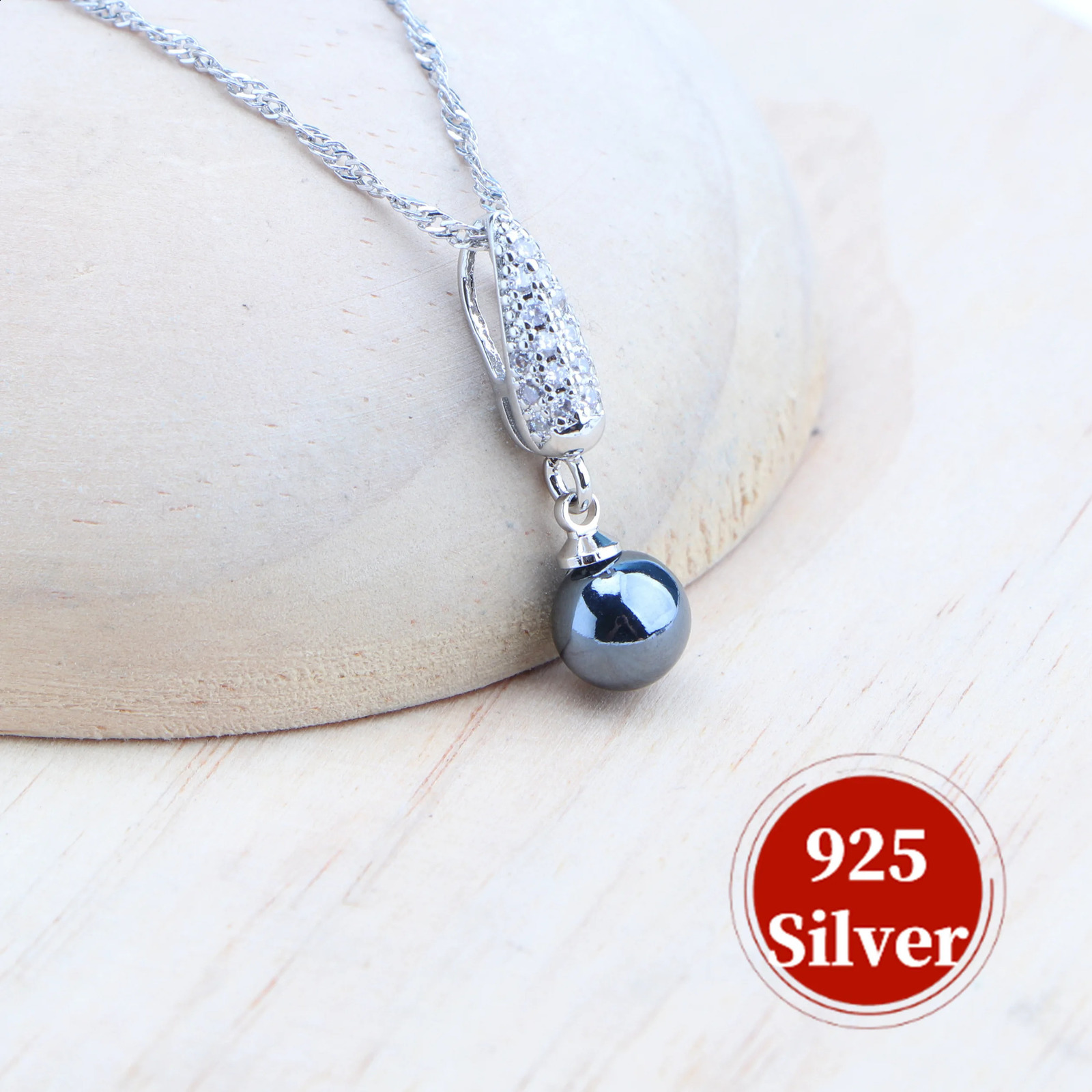 925 Silver Jewelry Set for Bridal Black Pearl Natural White CZ Ring Bracelet Earrings Pendant Necklace Set for Womens Wedding Jewelry 240906