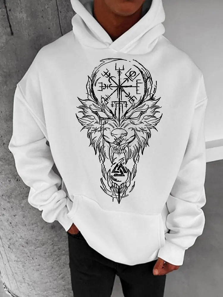Autumn/Winter American Retro Mens Hoodie Fashion Casual Sports Daily Sweatshirt Hoodie Pattern Autumn/Winter 240904