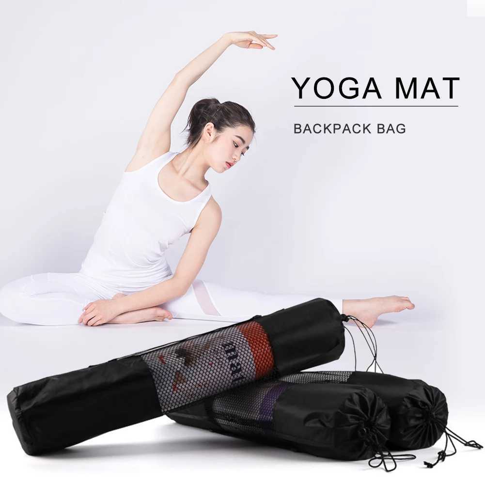 Yoga mat holder shoulder strap single shoulder mesh pull rod yoga bag W240906