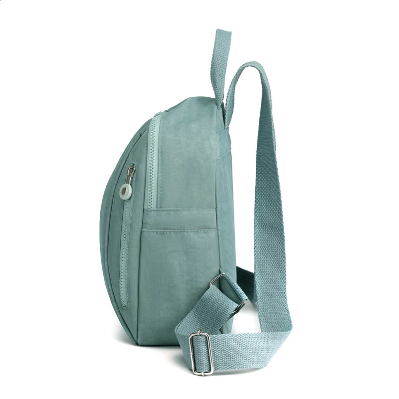 Lightweight student backpack fashionable womens waterproof nylon soft handle solid multi pocket travel zipper 240906