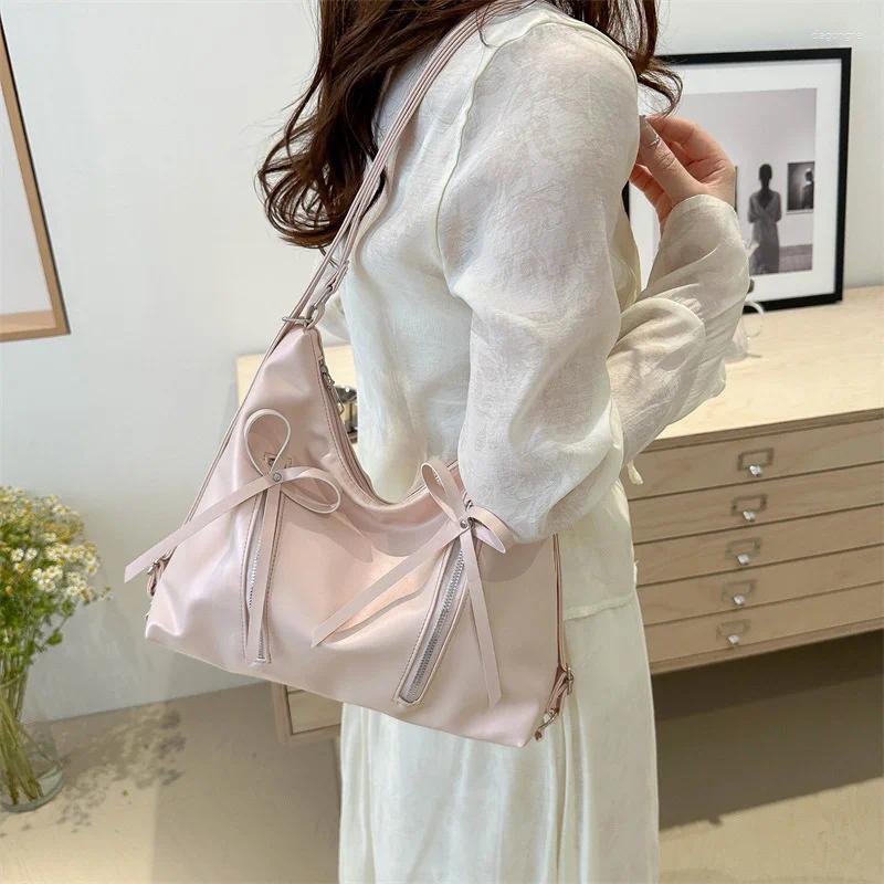 2025 NEW Drawstring 1pc Fashion Cute Small Bow Tie Design Crossbody Bags For Women Handbags PU Leather Shoulder Bag Backpac zhanyishengli