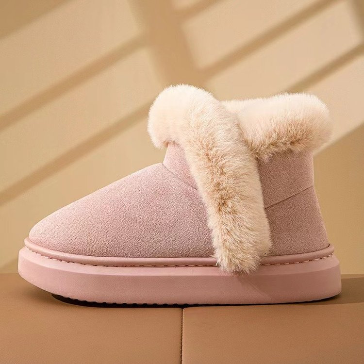 Network red cotton shoes fashion Korean version of all-match snow boots women 2024 winter new thick soles plus fleece warm short cotton boots