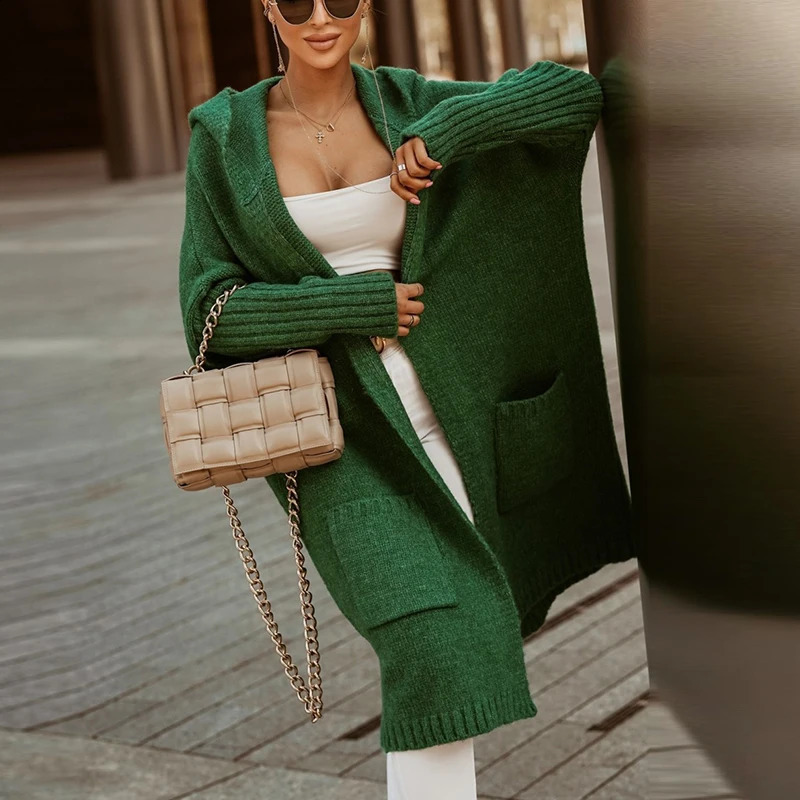 Autumn and winter hoodies womens knitted sweaters long sleeved loose jackets casual letter printed 240905