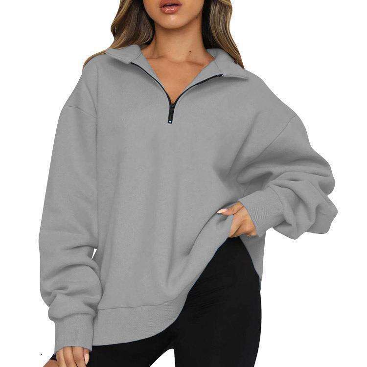 Women's 2024 Autumn/Winter New Casual Top Half Zip Pullover Long Sleeve Sweatshirt Sweater for Women