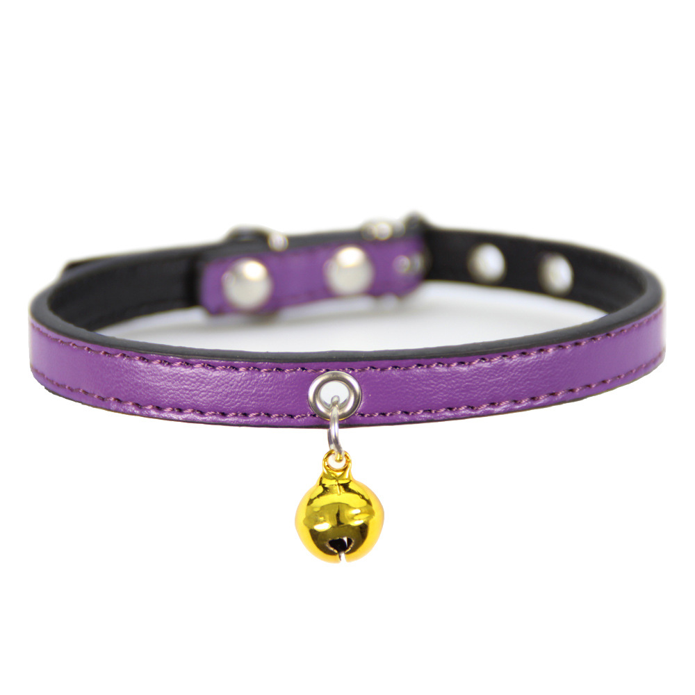 halloween Pet collar new item in stock wholesale pet collar PU black base cat collar bell