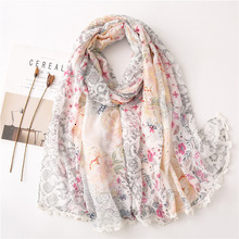 New Printed Snake for Women Spring Summer Hot Silver Shiny Shawl Cotton and Hemp Scarf