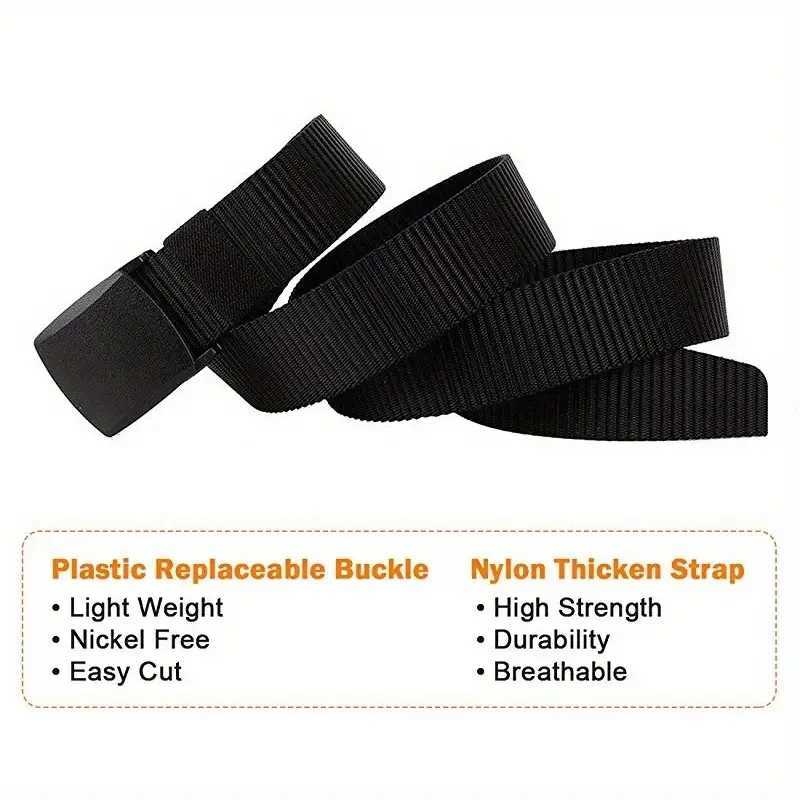 Mens nylon strap multifunctional tactical strap mens outdoor canvas strap metal free automatic buckle strap W240905