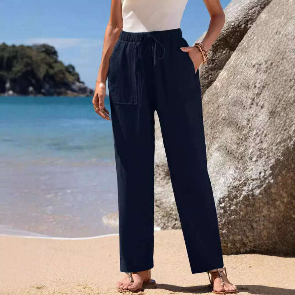 2024 new loose casual for women's autumn winter wide pants with a hanging feeling straight leg pants, long and high-end