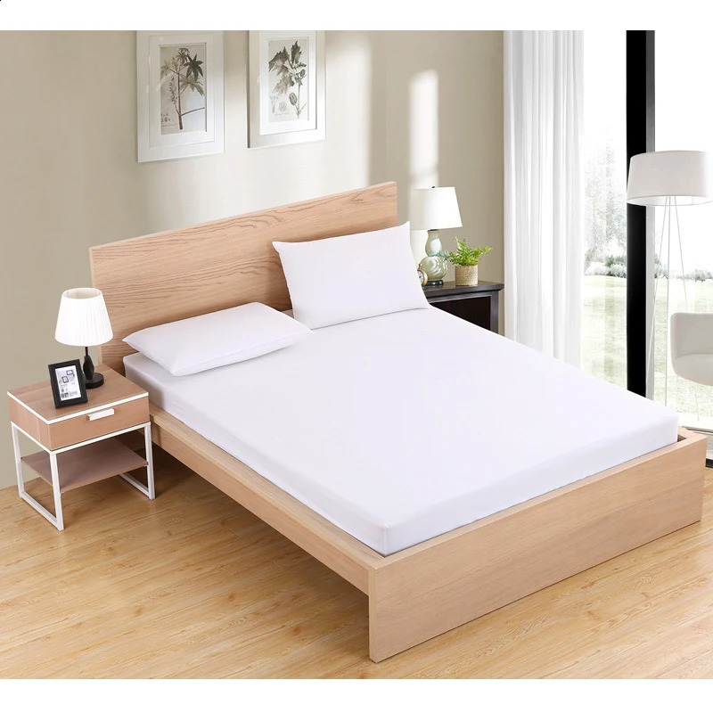 Solid bedding mattress protective cover 90140160180200220X200 with elastic band bed sheet large size single 240903