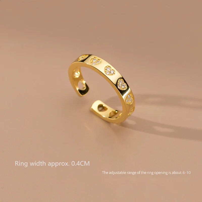 WANTME 925 Sterling Silver Romantic Love Heart Couple Finger Opening Ring for Women Men Fashion Elegant Proposal Party Jewelry 240905