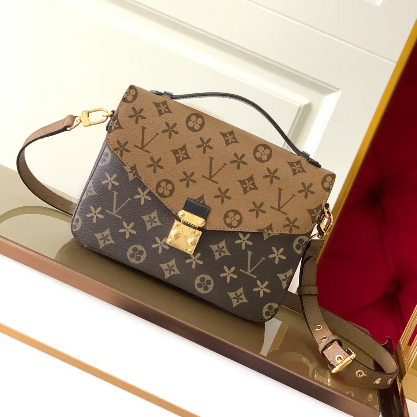 Top Designer Bag Women Shoulder Bag Genuine Leather Canvas Layer Messenger Bag Soft Flip Purse Multi Pocket Compartment Clutch Handbag