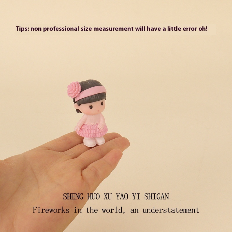 Cartoon Mini House Cute Little Girl Flower Basket Vegetable Micro Landscape Model Home Decoration Desktop Ornament