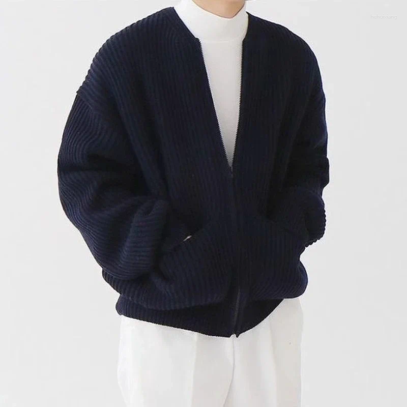 Men's Sweaters Knit For Men Cardigan Autumn Warm Clothing Luxury Vintage Sweater Winter Cotton Man Clothes