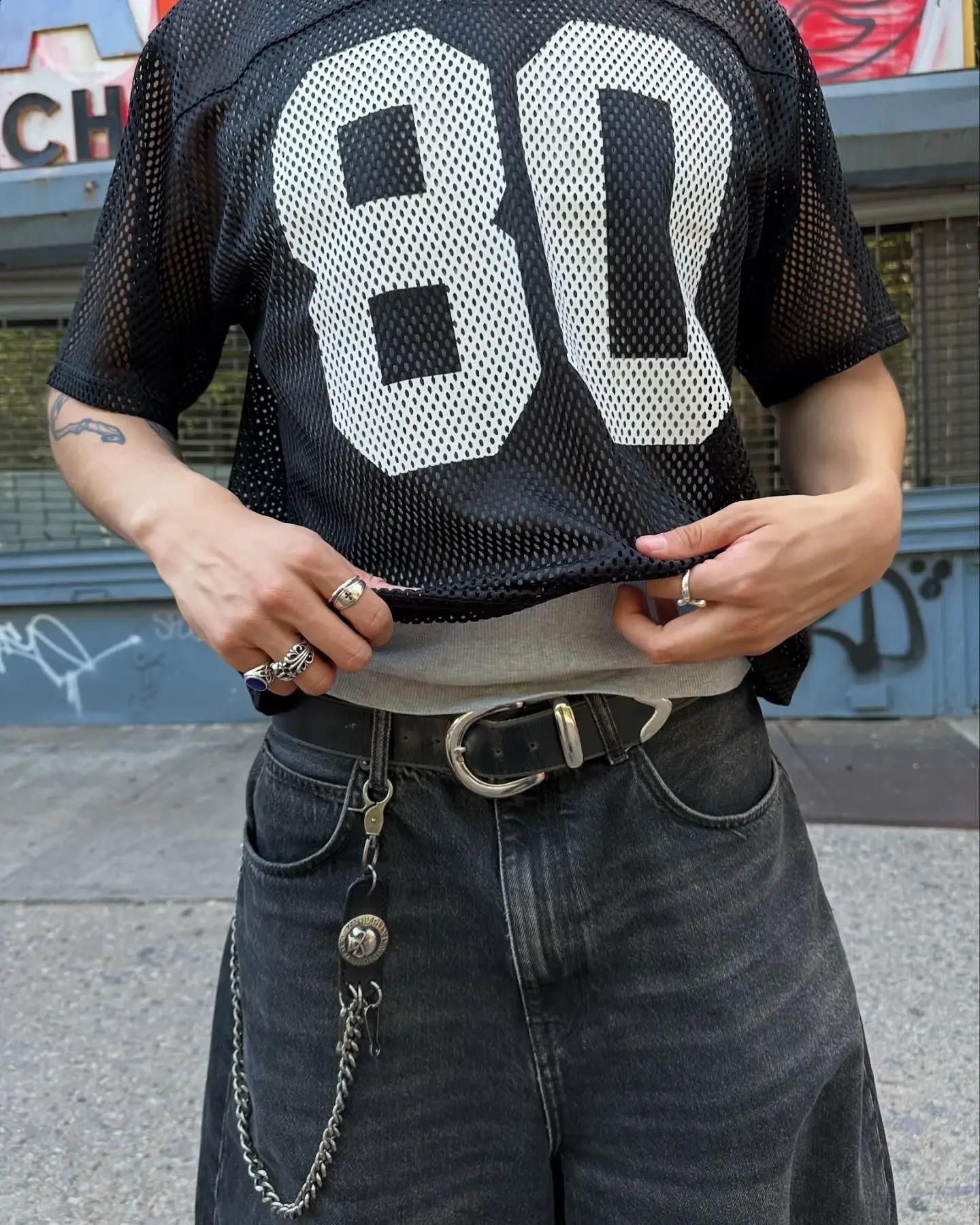 Y2K Streetwear Summer Trend Personalized Mesh Letter T Shirt Men Women High Street Hip Hop Quick Drying Loose Sports Top 240906