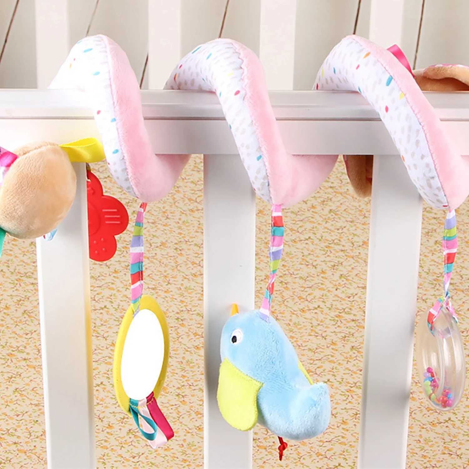Animal bed with bell early education puzzle bed hanging glue biting music dental toys fluffy and comfortable W240815