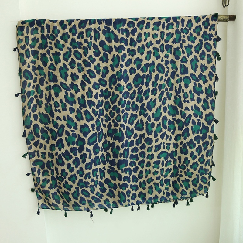 Thin women's Bali gauze scarf shawl dual-use beach UV resistant sexy leopard print scarf