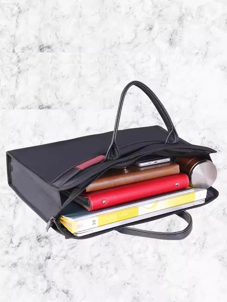 Oxford cloth file bag handheld business personnel storage large capacity zipper waterproof conference customized briefcase 240906