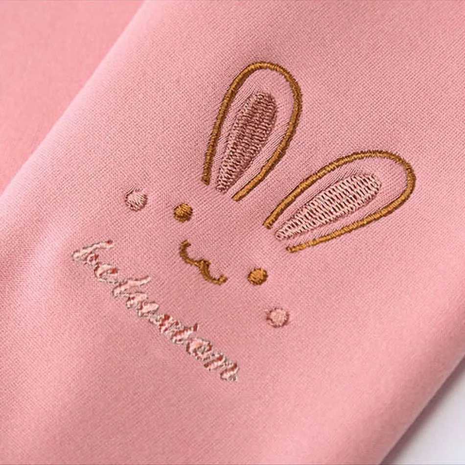 3-8 Years Girl Leggings Baby Bunny Pants Kids Autumn Winter Thermal Tights Children Fleece Lined Fashion Trousers Casual Bottoms Y240906