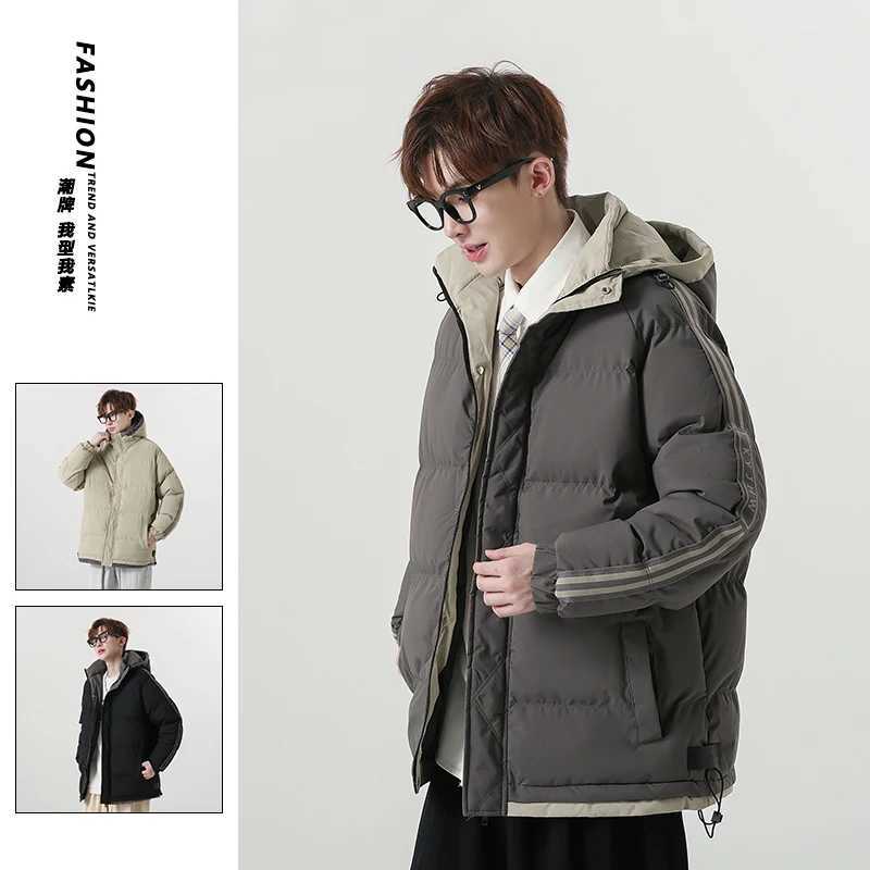 2024 Winter Mens Jacket New Fashion Loose and Versatile Thick Warm Bread Clothing Mountaineering Camping Hoodie Coat M-5XL M240906