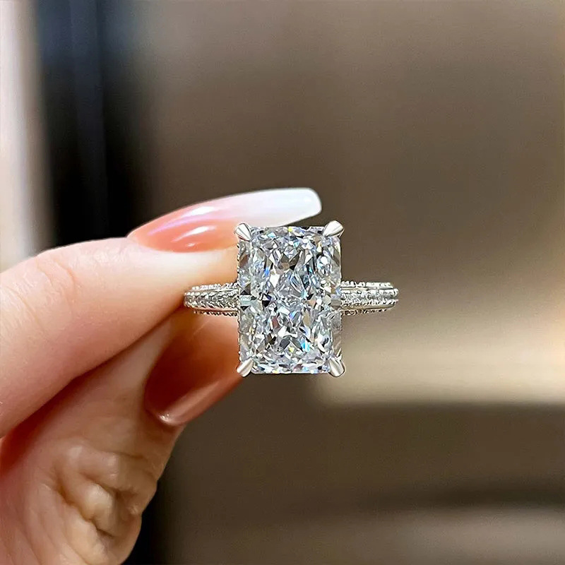 Choucong Brand Wedding Rings Stunning Luxury Jewelry 925 Sterling Sterling Silver Princess Cut White Lab Moissanite Diamond Party Eternity Female Wome