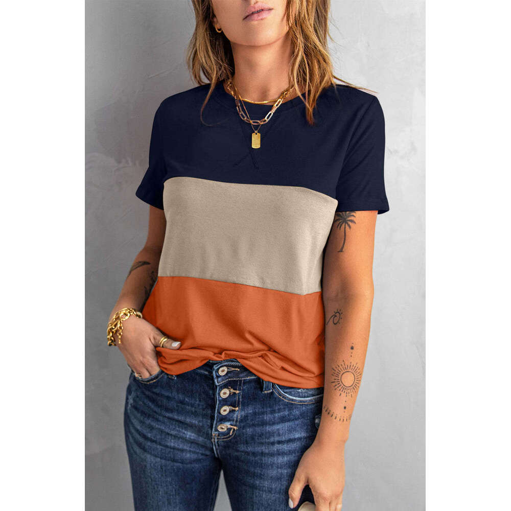 2024 Spring/Summer New Short Sleeve T-shirt Women's Loose Versatile Top Colored