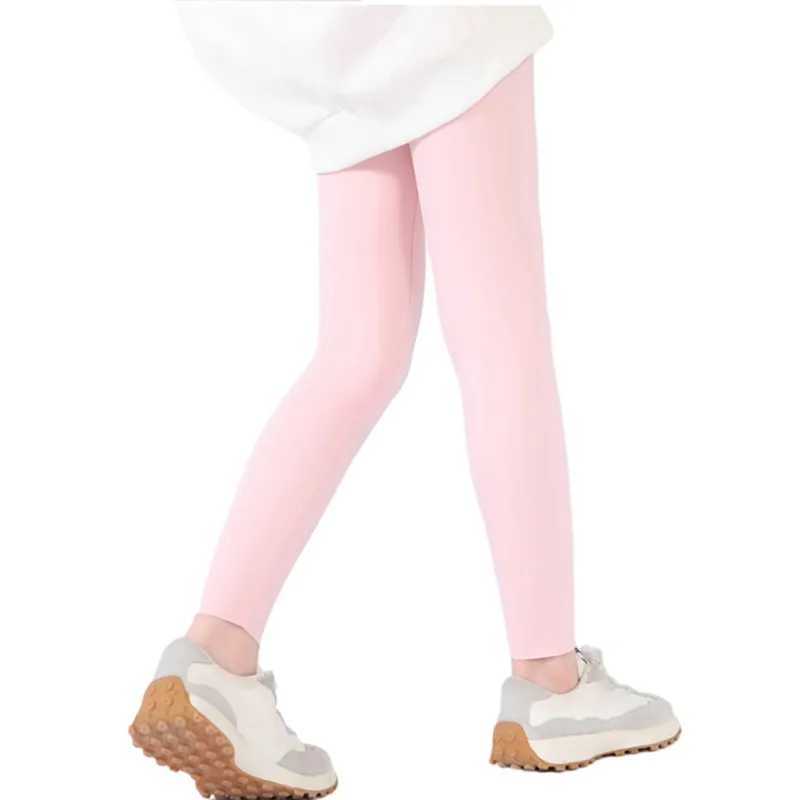 Spring Autumn Girls Long Pants Children High Waist Elastic Sport Leggings Slim Yoga Pants For Child Kids 2-12Y Y240906