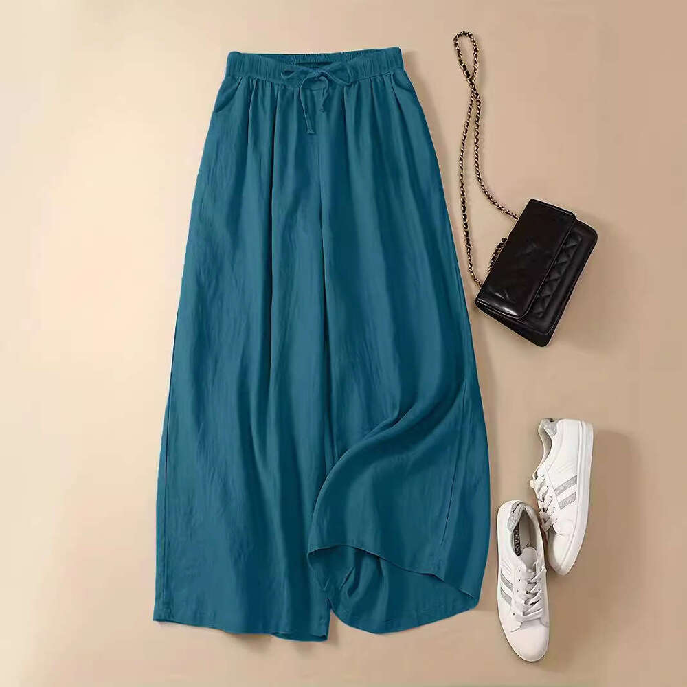 2024 new fashionable high waist slimming wide leg loose casual pants for women
