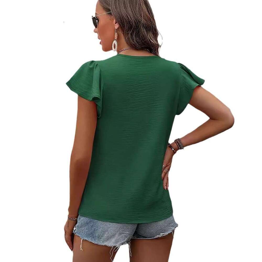 2024 New Spring/Summer Fashion Casual Pleated Pullover T-shirt for Women