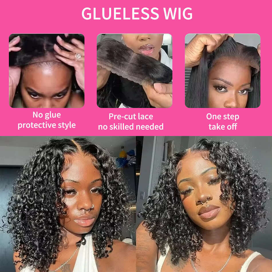 250 Density Brazilian Loose Deep Wave 5X5 Glueless Closure Ready To Wear Human Hair Wig Preplucked Curly Pre Cut HD Lace Wigs