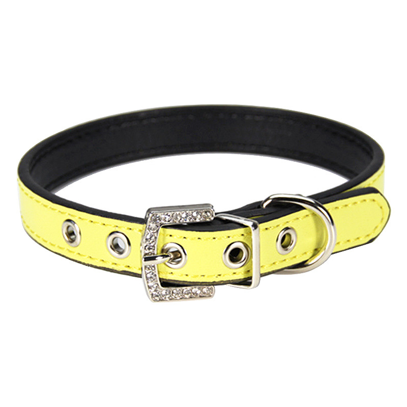 halloween Pet collar Black border steam eye decoration lead dog with diamond buckle head leather dog neck collar collar Steampunk Eye Decoration