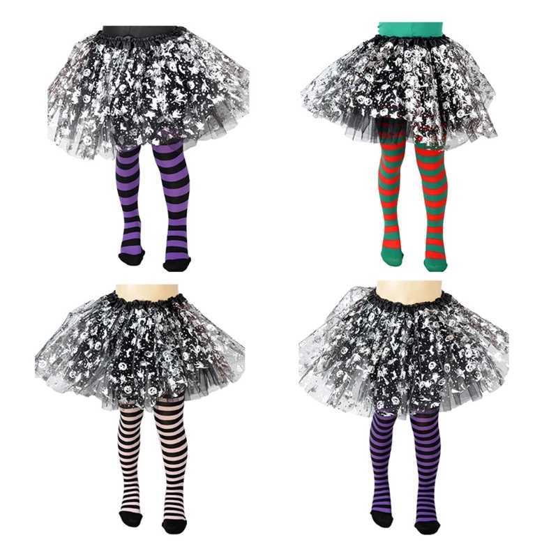 Halloween Cosplay Children Stripe Pantyhose Stockings Baby Boys Girls Christmas Tights Kids Masquerade Party Costumes Y240906