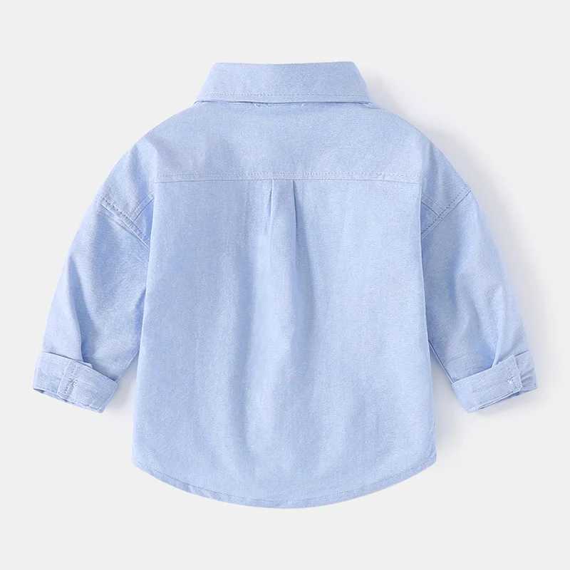 Childrens Cartoon Shirts 2023 Spring Autumn Baby Lapel Blouse Korean Version Kids Full Print Boys Long Sleeves Cotton Shirt Y240906
