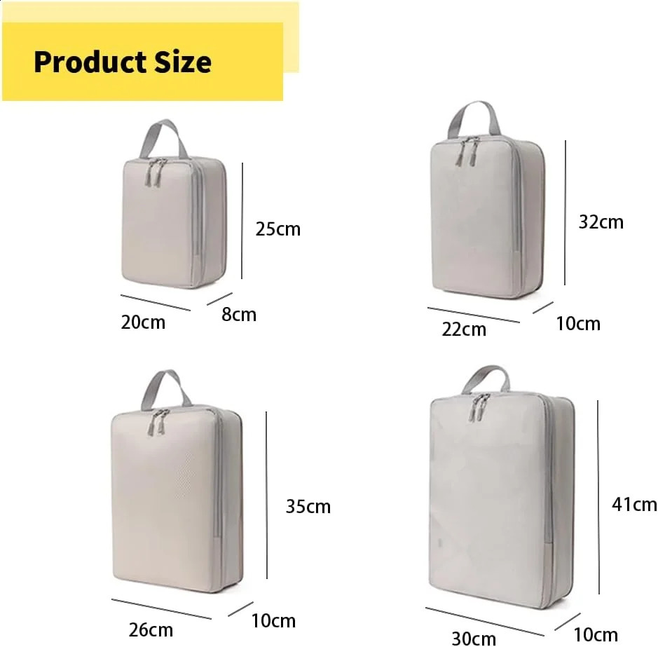 4 sets of packaging cubes for travel compression Ultralight 240906