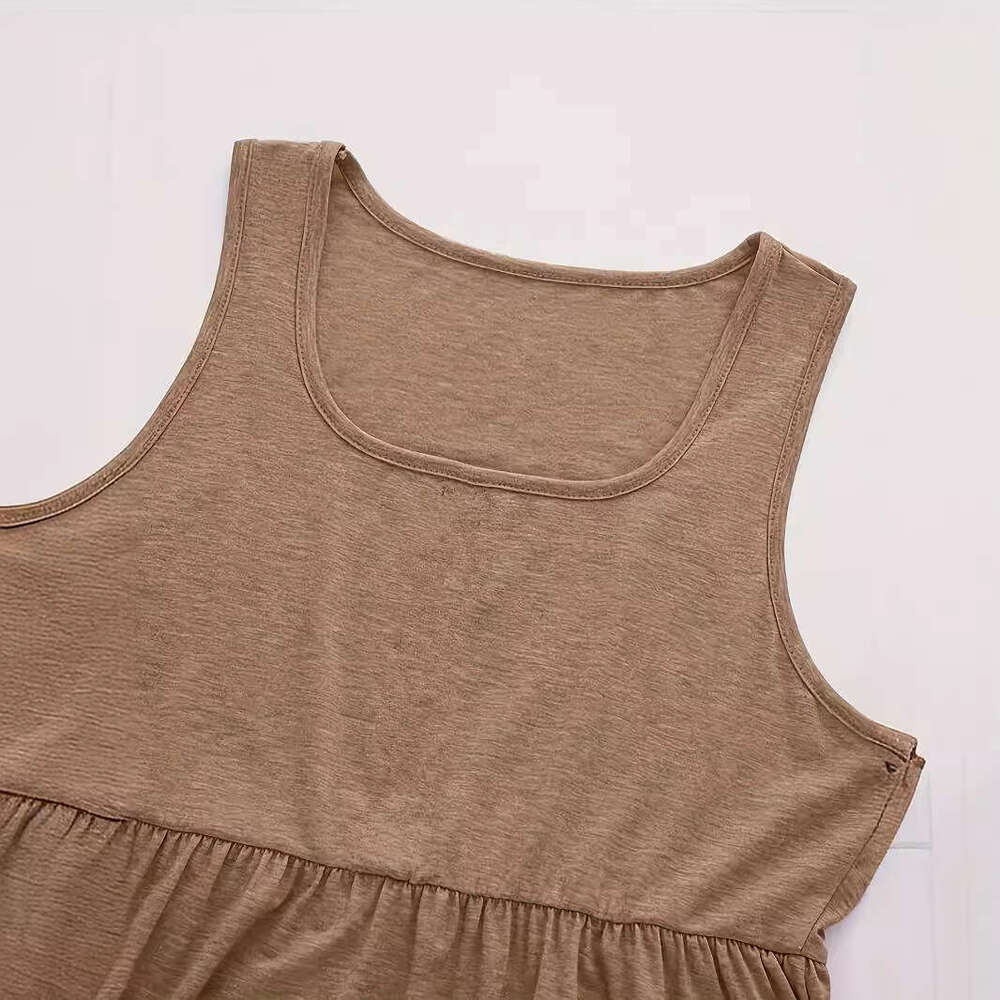 2024 Shein Women's Summer Casual Simple Decorative Tank Top Dress
