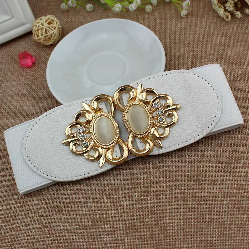 65-90cm Womens Wide Belt Opal Elastic Band Womens Black Waist Cinch Belt Dress Accessories W240905