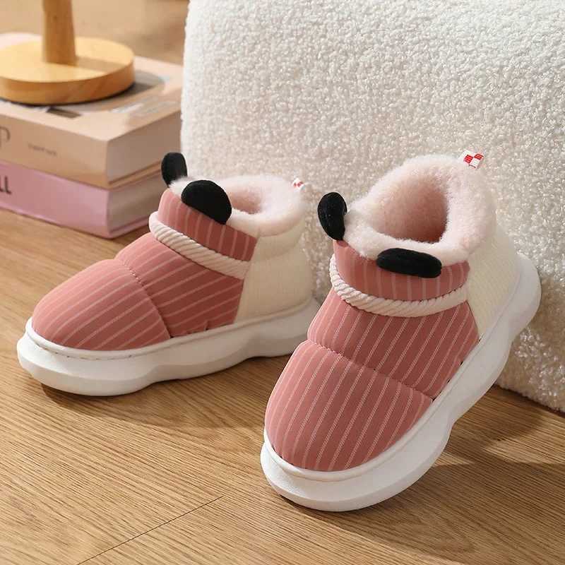 New Fashion Girls Boys Short Boots Solid Color Children Classic Plaid Snow Boots Warm Plush Kids Shoes Unisex Sock Boots M240906