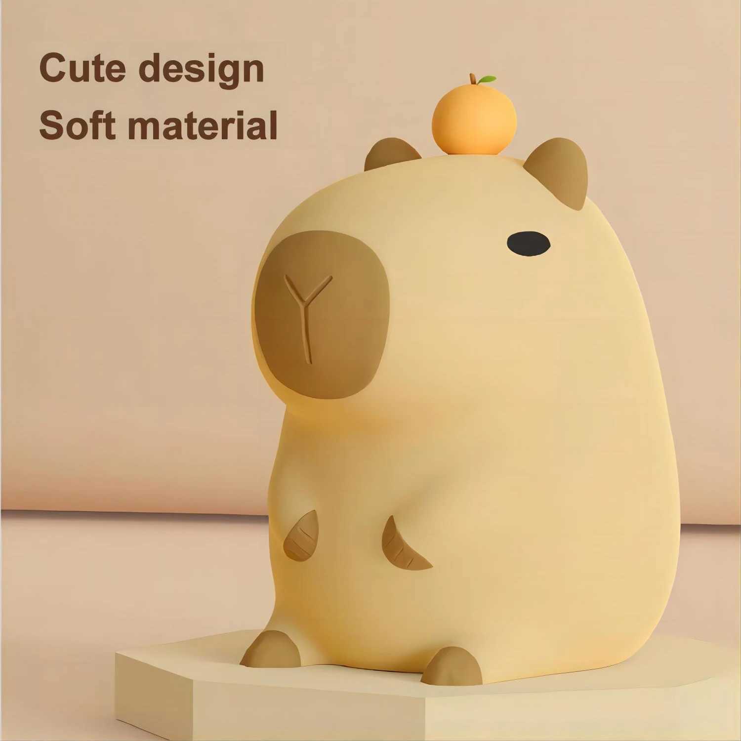 Cute silicone LED Capybara night light animal light touch sensor night light childrens bedroom decoration birthday gift W240816