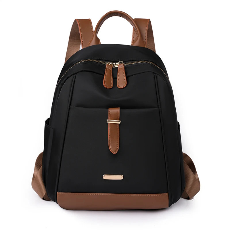 Womens waterproof nylon fashionable highcapacity backpack womens Versatile Travel Rucksacks casual simple student 240906