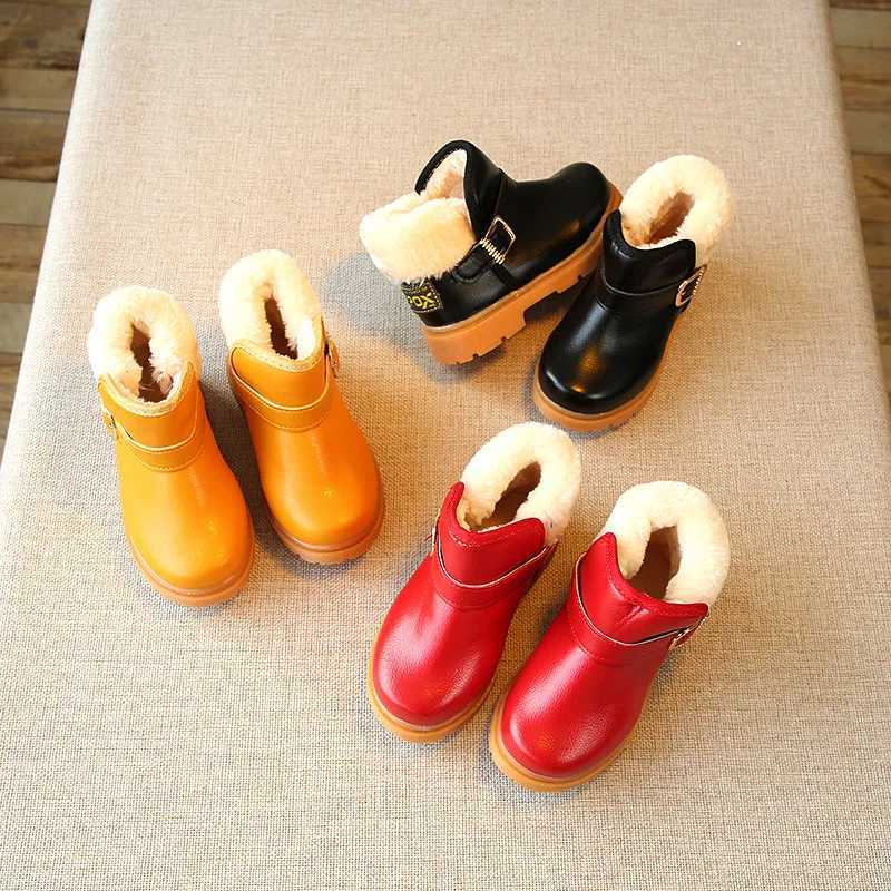 Zapatos Nia Suede Kid Snow Boots Winter New Warm Boy Short Boot Fashion Girl Ankle Boot Cotton Boot Leather Boot Kid Shoe M240906