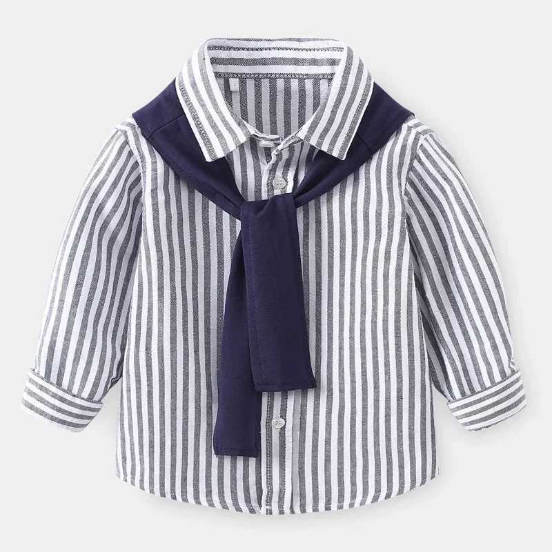 Baby Boys Blouses Toddler Striped Outerwear Kids Shawl Jacket Comfortable Shirts 2024 Spring Autumn Childrens Clothing Casual Y240906