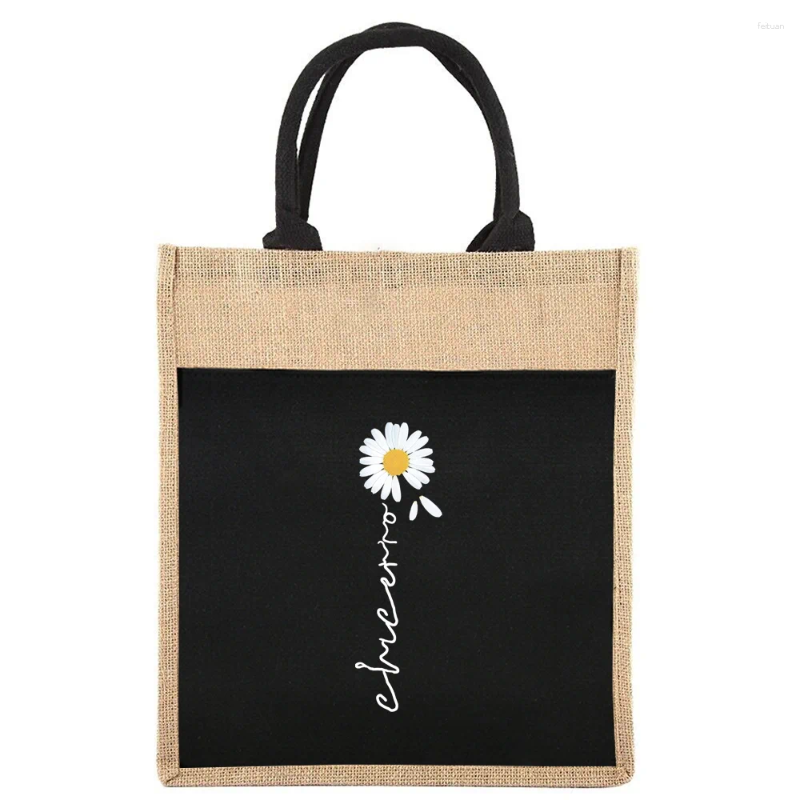 2025 new shopping bags womens reusable en oneshoulder daisy pattern print for grocery zhanyishengli
