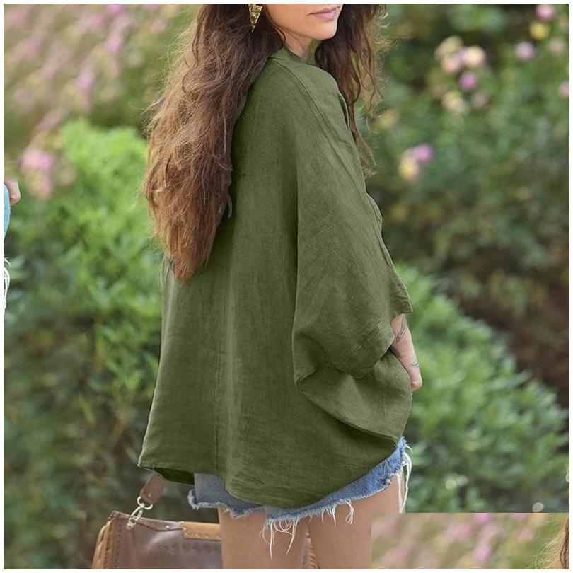 Womens T-Shirt Ddmytoys 2024 Autumn Product Vneck Lapel Color Mid Sleeve Cotton And En Bat Shirt F090536 Drop Delivery Apparel Cloth Dhmho