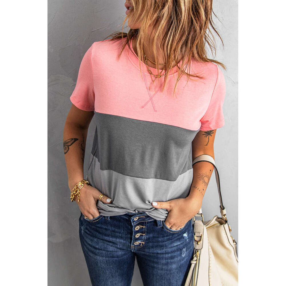 2024 Spring/Summer New Short Sleeve T-shirt Women's Loose Versatile Top Colored