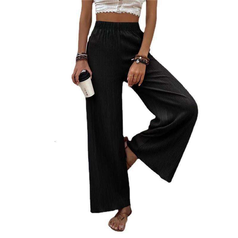 2024 New 1688 Women's Casual Loose, Slim, Wrinkled Wide Legged Long Pants